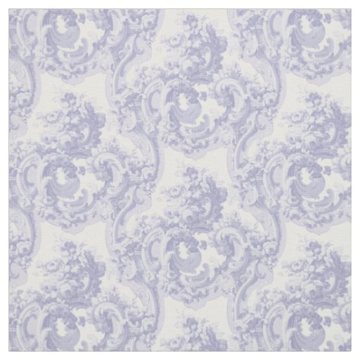 Blue & White Baroque Rococo Louis XV Pattern Fabric