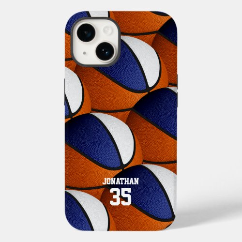 blue white basketball team colors boys girls Case_Mate iPhone 14 case