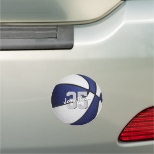 blue white basketball team colors locker or car magnet