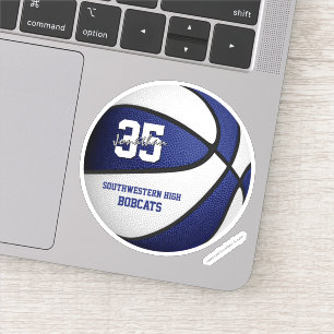 blue white basketball team colors personalized sticker