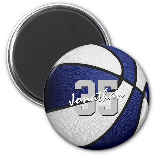 blue white basketball team party favors magnet