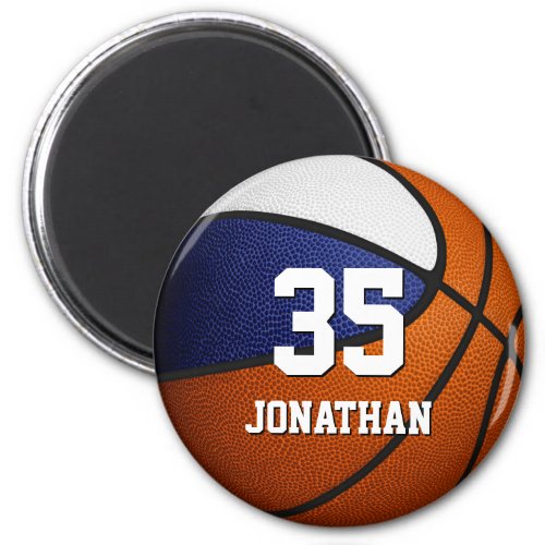 Blue white basketball team spirit kids custom magnet