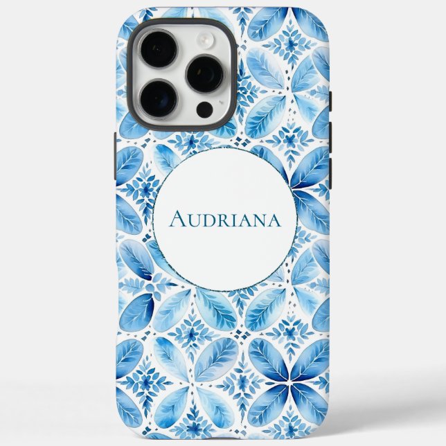 Blue White Batik Floral  Case-Mate iPhone Case (Back)