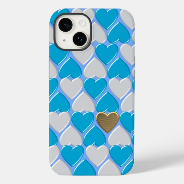 Blue, white Bavarian pattern. Case-Mate iPhone Case (Back)