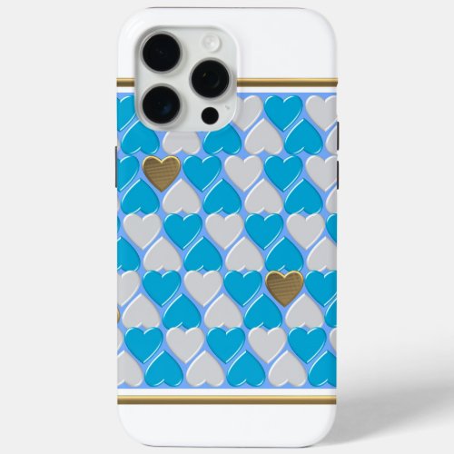 Blue white Bavarian pattern iPhone 15 Pro Max Case