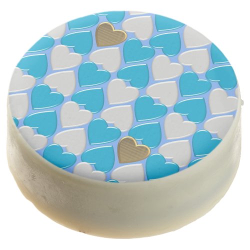 Blue white Bavarian pattern Chocolate Covered Oreo