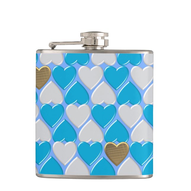 Blue, white Bavarian pattern. Flask (Front)
