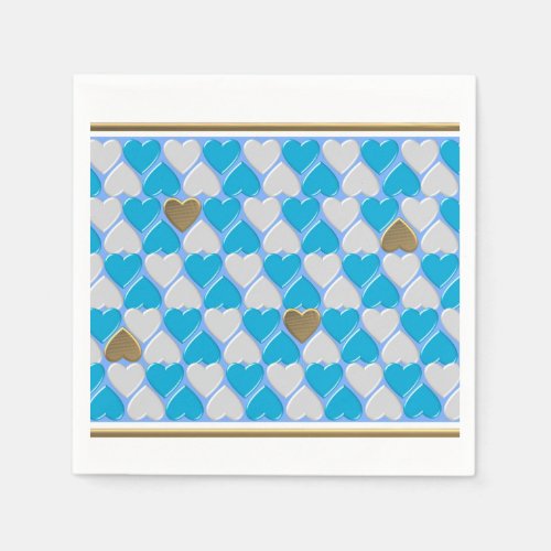 Blue white Bavarian pattern Paper Napkins