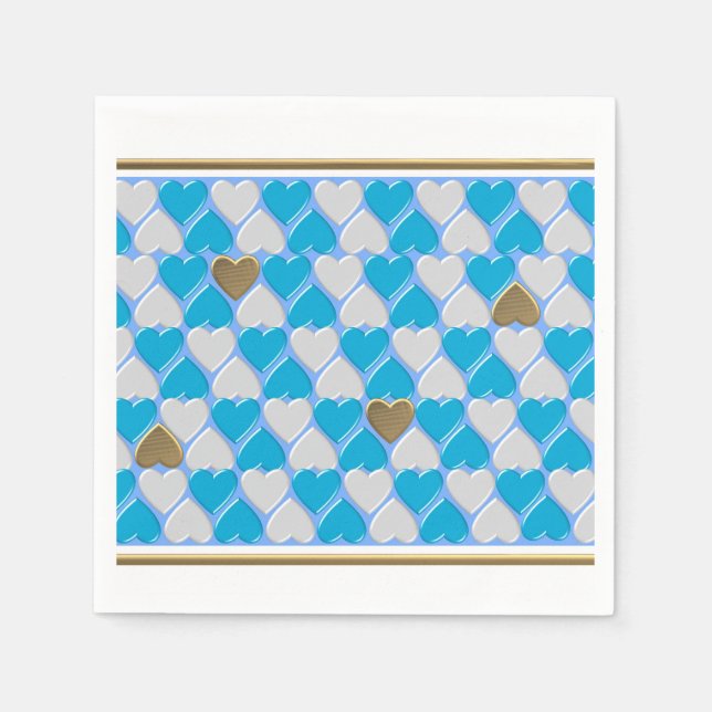 Blue, white Bavarian pattern. Paper Napkins (Front)