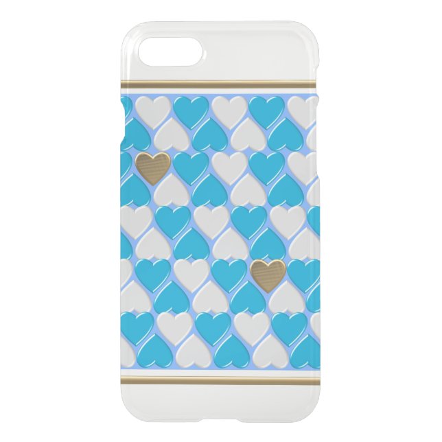Blue, white Bavarian pattern. Uncommon iPhone Case (Back)
