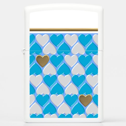 Blue white Bavarian pattern Zippo Lighter