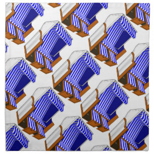 Blue & White Beach Chairs Themed Cloth Napkins