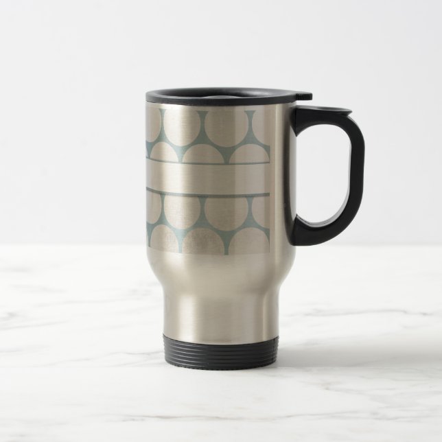 Blue & White Big Dotted Design Travel Mug (Right)