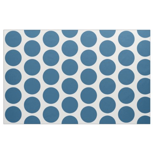 Blue White Big Polka Dots Fabric