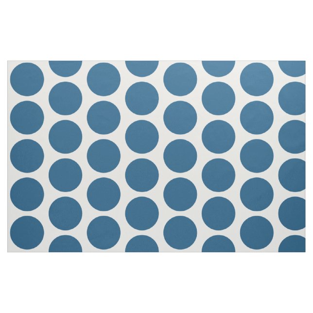 Blue White Big Polka Dots Fabric (Yard)