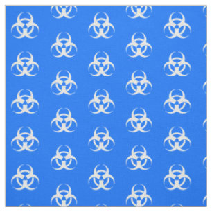 Blue & White Biohazard Symbol Fabric