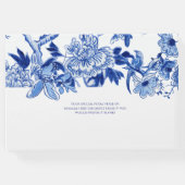 Blue White Birds Floral n Foliage Bridal Shower Guest Book (Back)
