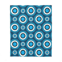 Blue White Black Circle Ring Bubble Op-Art Pattern