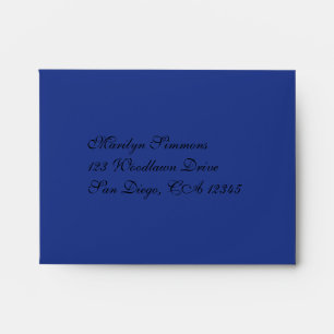 Blue, White, Black Damask A2 Envelope for RSVP