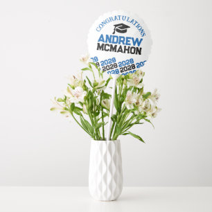 Blue White & Black Graduation Centerpiece Balloon