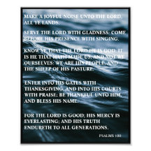 BLUE WHITE BLACK HAPPY THANKSGIVING PSALMS 100