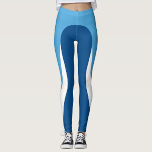 Blue/White/Blue Pattern Leggings