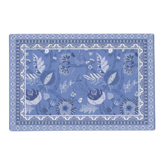 Blue White Bohemian Pattern  Placemat