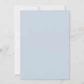 Blue white botanical script Bridal Shower Invitation (Back)