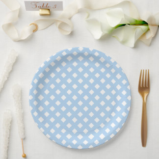 Blue & White Boy Baby Shower Paper Plates