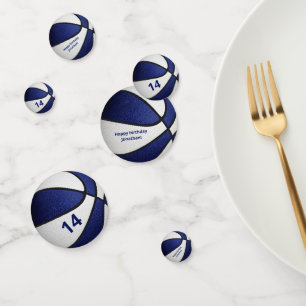 blue white boys girls basketball birthday party confetti