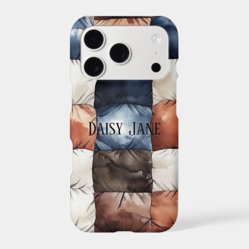 Blue White Brown Orange Rectangles iPhone 17 Pro Case