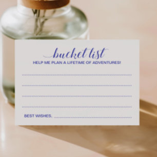 Blue White Bucket List Ideas Graduation Guest Book Advice Card