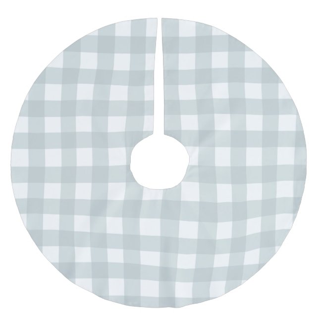 Blue & White Buffalo Check Tree Skirt (Front)