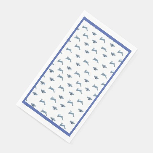 Blue White Bunny Bee Paper Guest Towels