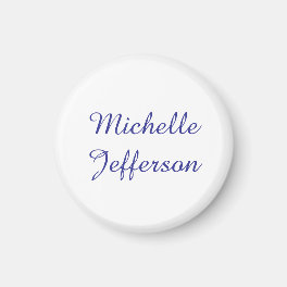 Blue & White Calligraphy Elegant Chic Modern Magnet