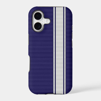 Blue & White Carbon Fiber Stripes iPhone 5 Case