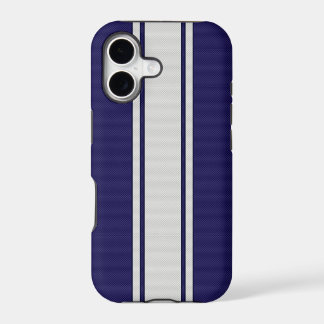 Blue & White Carbon Fiber Stripes iPhone 5 Case