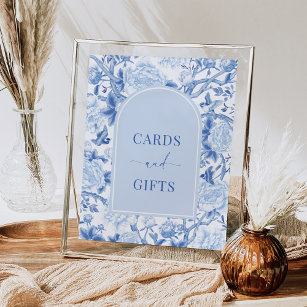 Blue White Cards & Gifts Elegant Chinoiserie Sign