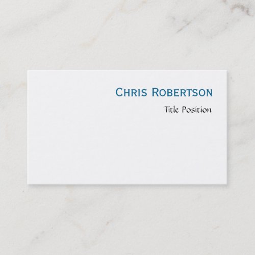 Blue White Charming Script Business Card