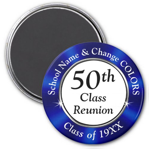 Blue White Cheap 50th Class Reunion Souvenirs  Magnet