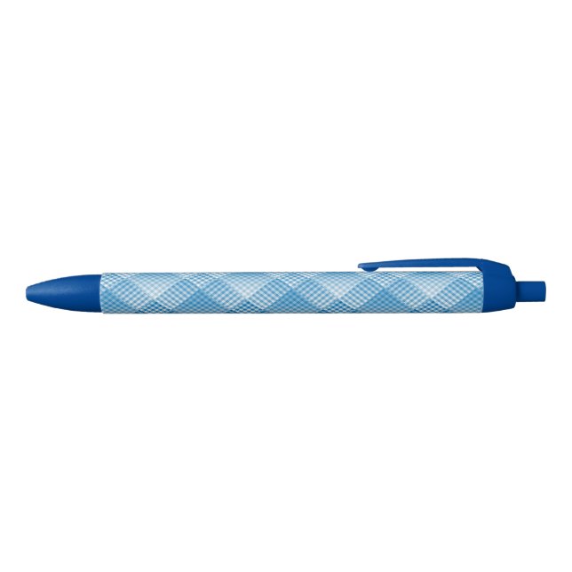 Blue White Checker Abstract Pattern Pen (Top)