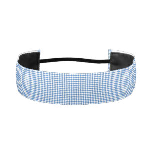 Blue White Checker Diamond Pattern Athletic Headband