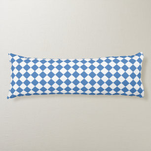Blue White Checker Diamond Pattern Body Pillow