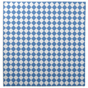 Blue White Checker Diamond Pattern Cloth Napkin
