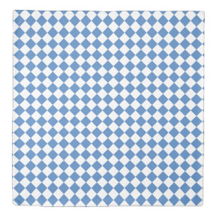 Blue White Checker Diamond Pattern Duvet Cover