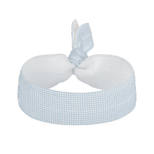 Blue White Checker Diamond Pattern Elastic Hair Tie
