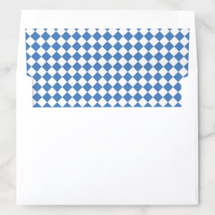 Blue White Checker Diamond Pattern Envelope Liner