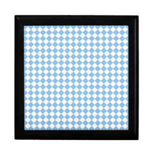 Blue White Checker Diamond Pattern Gift Box