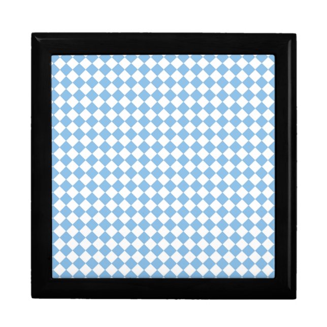Blue White Checker Diamond Pattern Gift Box (Front)