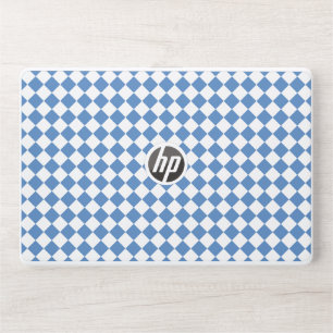 Blue White Checker Diamond Pattern HP Laptop Skin